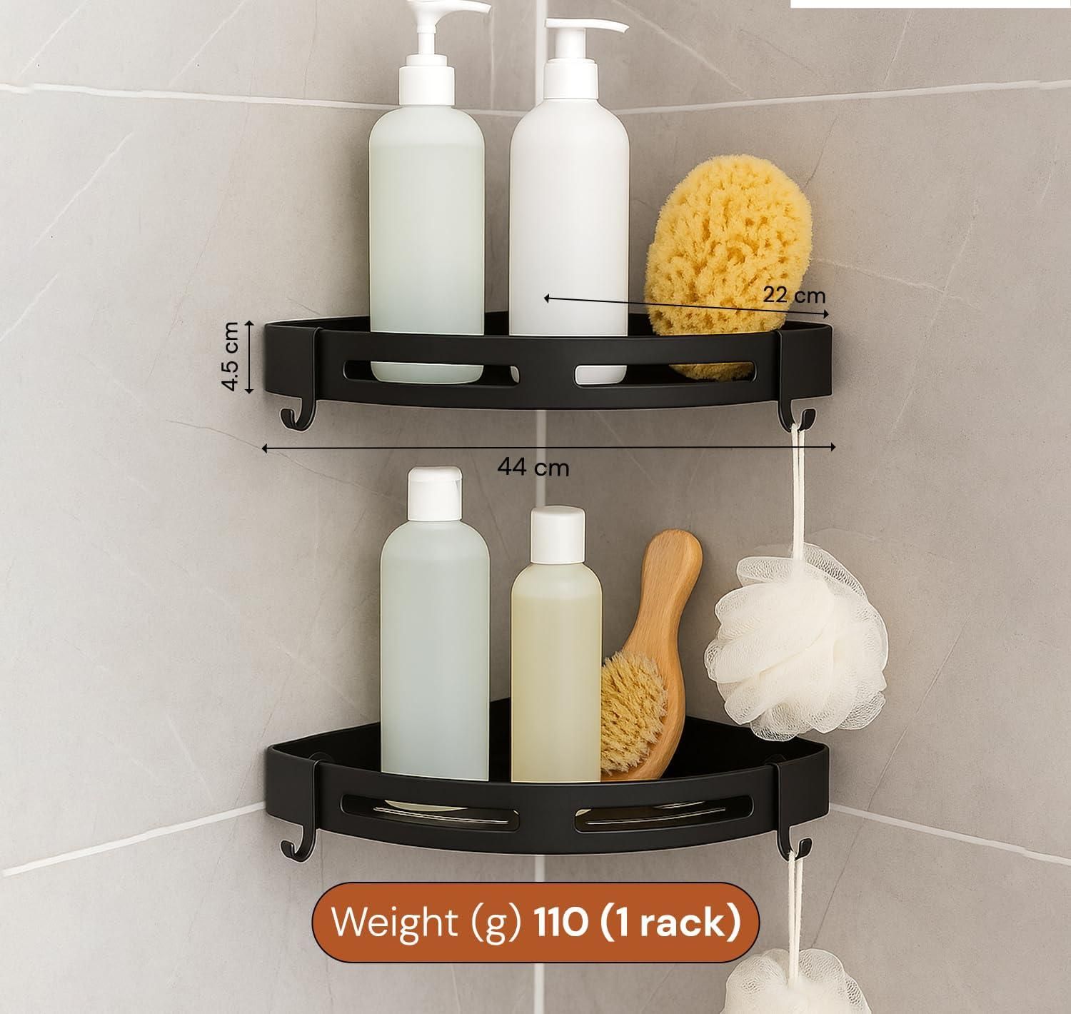 Heavy Duty Adhesive Bathroom Corner Shelf